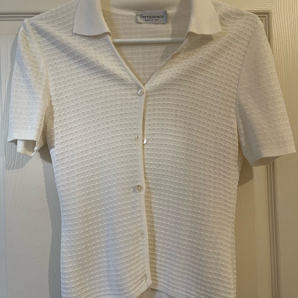 3/$20 final sale Ferramosca White Knit Cardigan